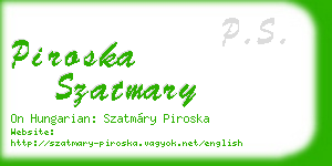 piroska szatmary business card