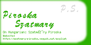 piroska szatmary business card